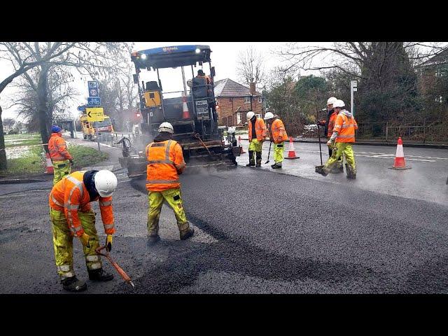 Resurfacing the Road, Road Construction  Machines, Repair Road, Asphalting