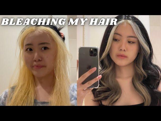 BLEACHING MY HAIR AT HOME! | peekaboo hair