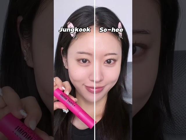 Jungkook vs So-hee makeup I still love this song sm 정국 vs 한소희 메이크업 🩷