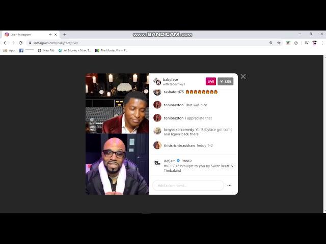 Teddy Riley Vs Babyface Live IG battle Part 1