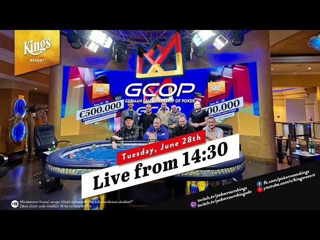 Final Table des €1.100 GCOP Main Events live aus dem King's Resort - Kommentar Stefan Hachmeister!