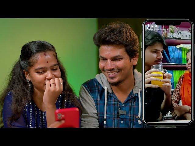 REACTING to our old TIKTOK videos  *Funny* | Spread Love - Satheesh Shanmu