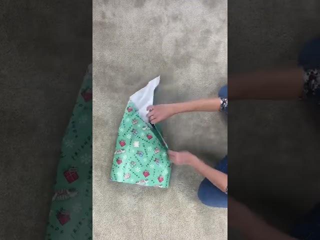 Would you gift wrap a frying Pan? #giftwrapping #wrappinggifts #wrappingpresents