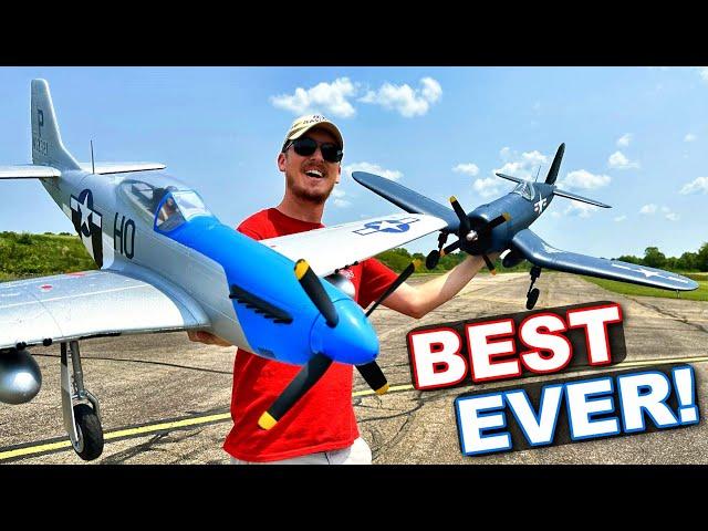 Best WARBIRDS In The WORLD!! E-Flite P-51 Mustang & F4U Corsair RC Airplanes