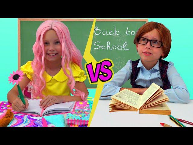 Alice and Stacy Back to School story! how to make DIY School Supplies!