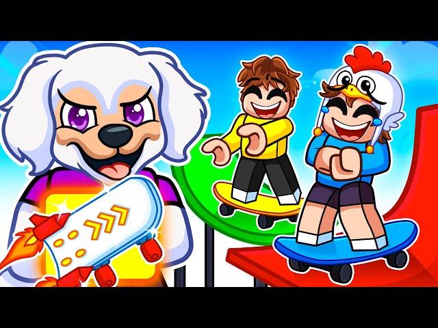 I Pretended to be a DOG in Roblox SKATEBOARD OBBY, Then used a $100,000 Board!