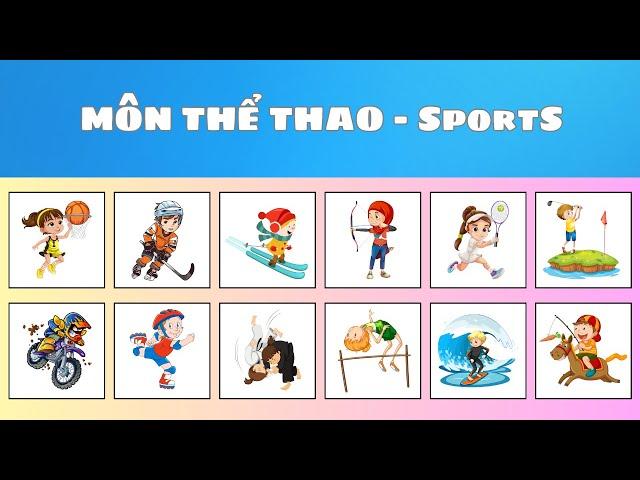 Dạy bé học tiếng Anh Tên các môn Thể thao (Sports) |  Fun English Sports for Kids | Oh Vui Kids