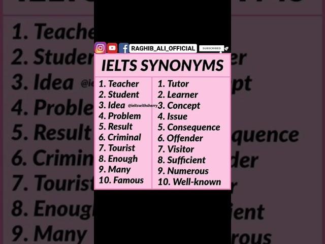 lets learn synonyms #ielts #englishgrammar #vocabulary #synonyms