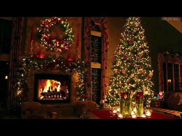 Top Christmas Songs Playlist  Classic Christmas Music with Fireplace  Merry Christmas 2024