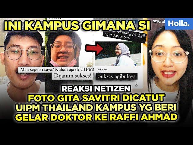 Reaksi Netizen Foto Gita Savitri Dicatut UIPM Thailand Kampus Yg Beri Gelar Doktor Ke Raffi Ahmad