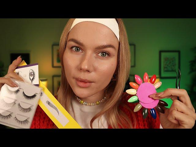 ASMR Pampering You RP (Eyebrows, Manicure, Lashes, Hair Styling)