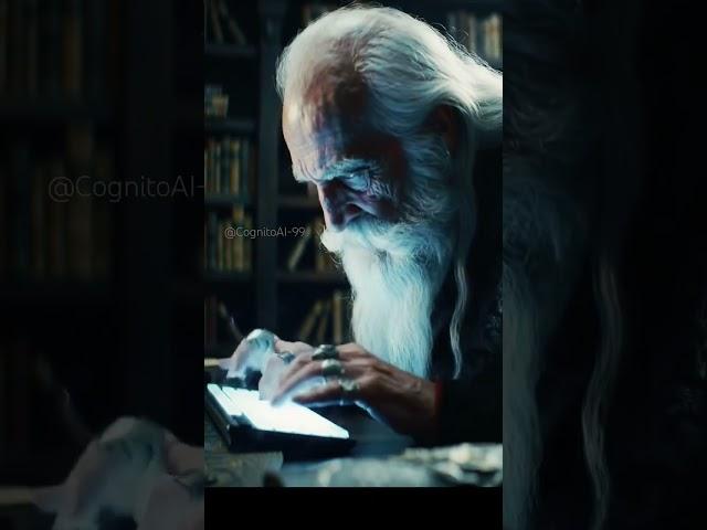 Dumbledore Spotted Typing in the Hogwarts Library #ai #aiartmodellookbook  #dumbledore
