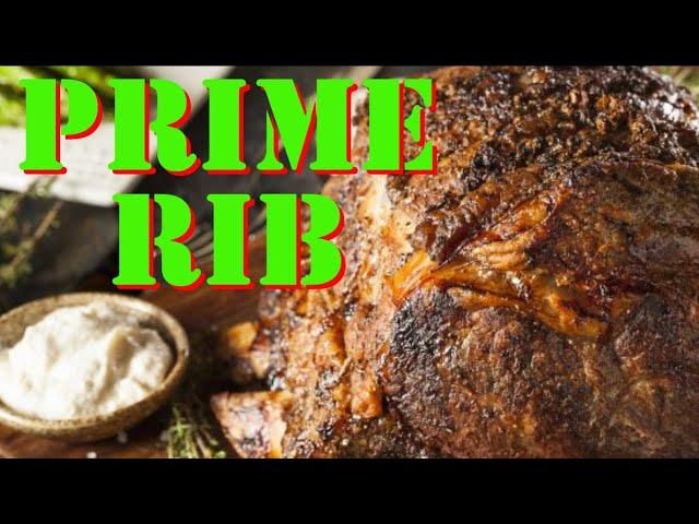 Prime Rib { HERB BUTTER rub with HOMEMADE AU JUS sauce } ON THE GRILL