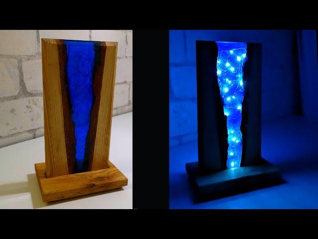 Epoxy Resin LED Wood Lamp - Epoxidharz LED Holzlampe