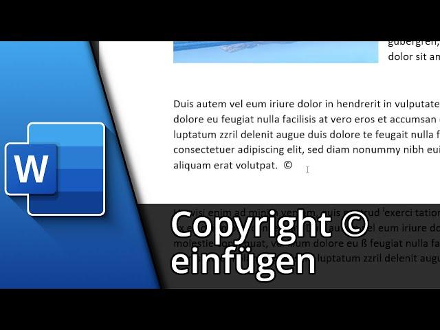 Copyright Zeichen in Word | ©©©  Tutorial