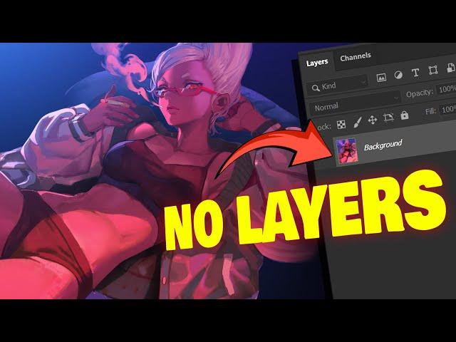 The crazy benefits of NOT using layers  (digital art tutorial)