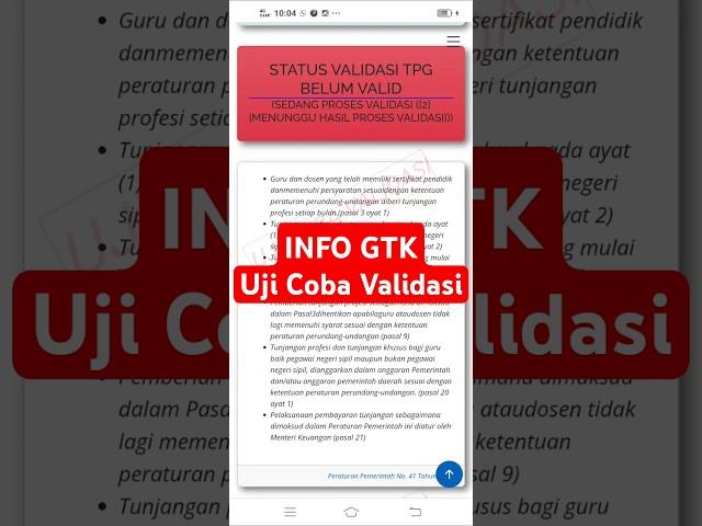 Info GTK 2025 Uji Coba Validasi apa yang harus dilakukan? #infoGTK #ujicobavalidasi #tpg