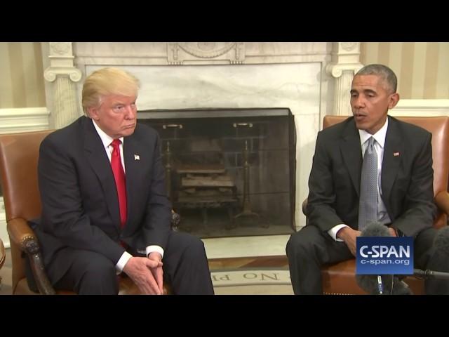 President Obama & President-elect Trump in Oval Office (C-SPAN)