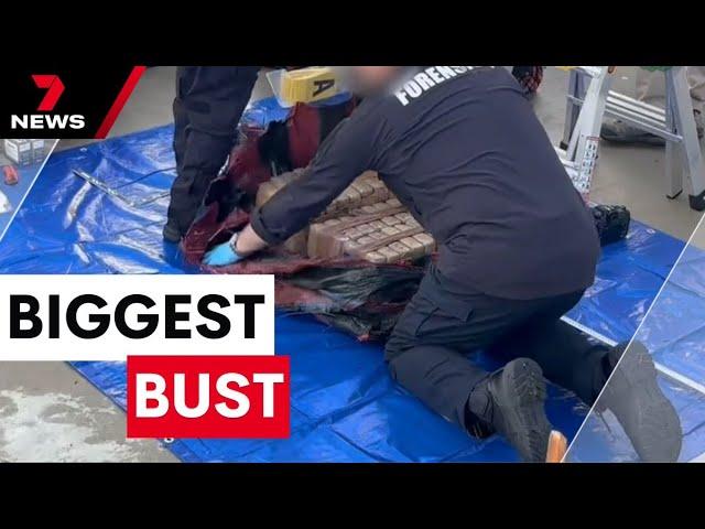 Thirteen people charged in Australia's largest cocaine bust | 7NEWS