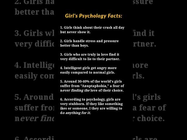 Psychology Insights About Girls (SURPRISING)
