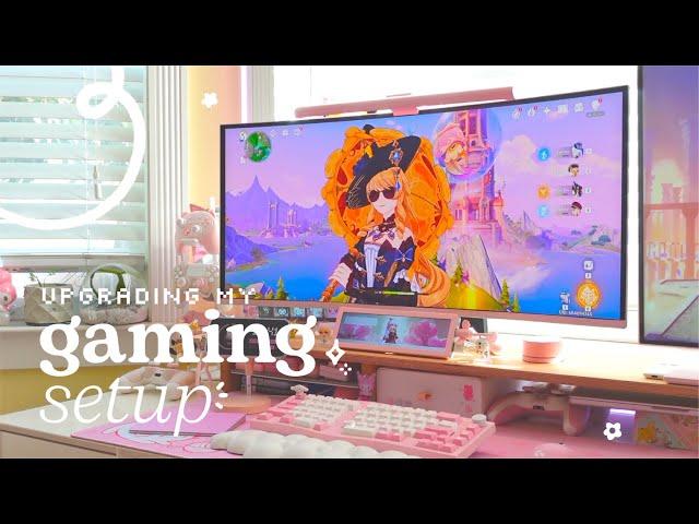  setup updates for a comfy setup to escape to | ft. samsung oled g8, pink pixio monitor + more 