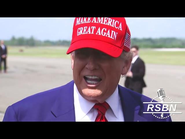 WATCH: President Trump Answers Questions After Arriving in Bedminster, NJ - 6/20/25