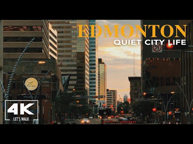 Quiet City Life of EDMONTON, Canada2021 | 4K Virtual Travel Walk Tour | Life Video with City Sounds