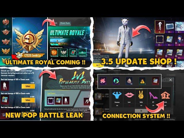 BGMI Popularity Battle Leaks| New Connection System & 3.5 Update Shop | BGMI Ultimate Royal Coming