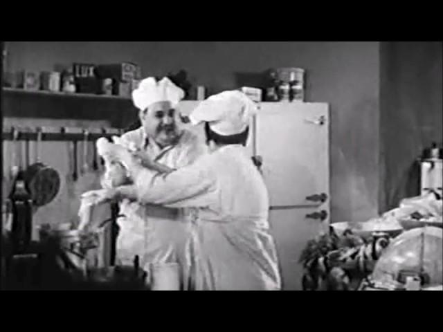 Billy Gilbert and Shemp Howard attempt to make soup in Three of a Kind (1944)