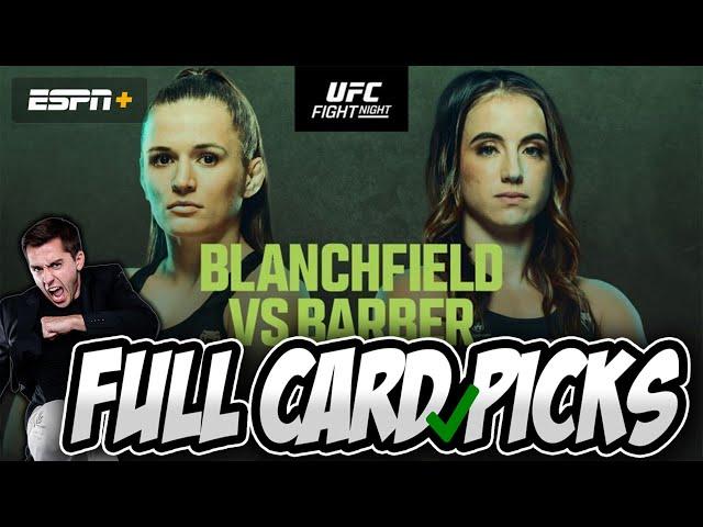 FINCH'S UFC FIGHT NIGHT BLANCHFIELD VS BARBER FULL CARD PREDICTIONS