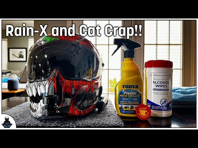 How to apply the right type of Rain-X and Cat Crap to your motorcycle helmet visor.