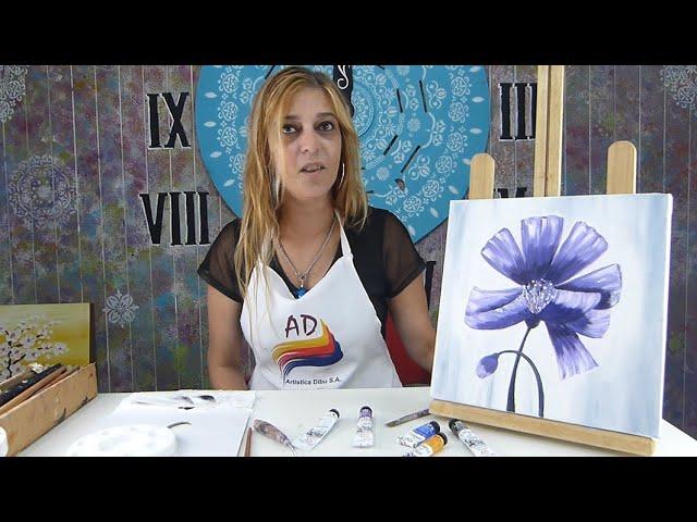 Flor pintada con Óleos