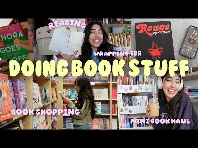 bookish vlogbook shopping, reading, mini book haul, wrapping tbr books and more!!