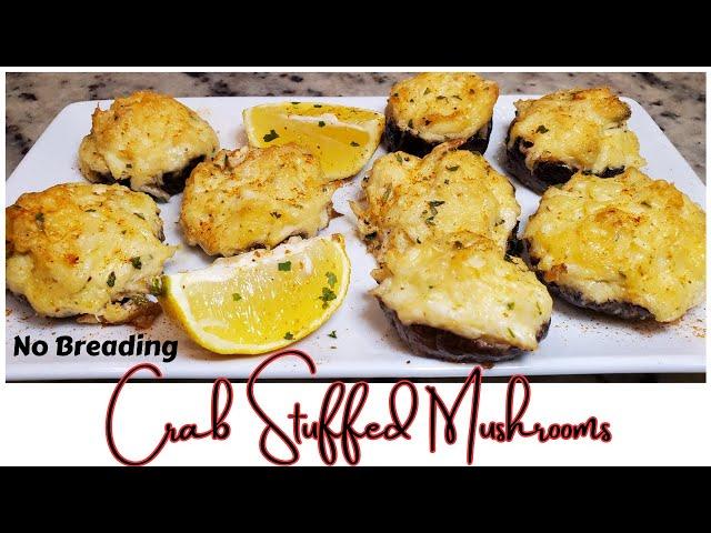 CRAB STUFFED MUSHROOMS - No Breading!!