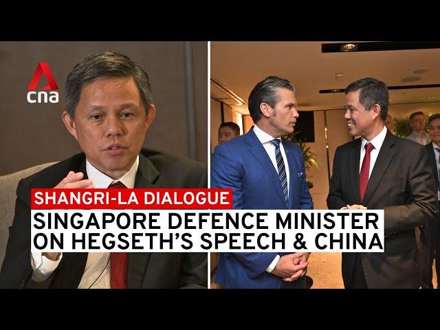 Singapore Defence Minister Chan Chun Sing on reactions to Pete Hegseth's Shangri-La Dialogue speech
