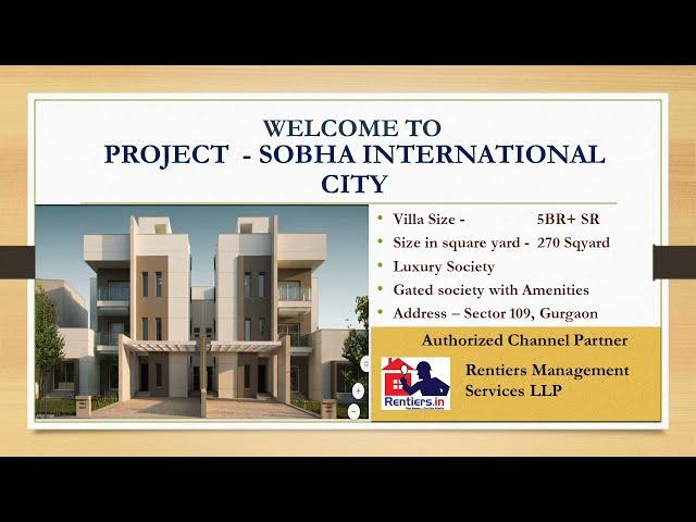 For sale - sobha international city, 5BHK Villa, Tours ,sector 109 gurgaon ,Call Us  +918080001025