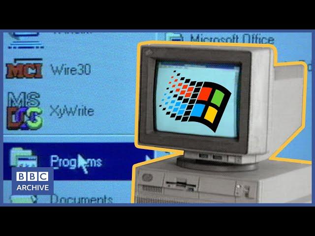 1995: WINDOWS 95 launch - is Microsoft too big? | Newsnight | Retro Tech | BBC Archive