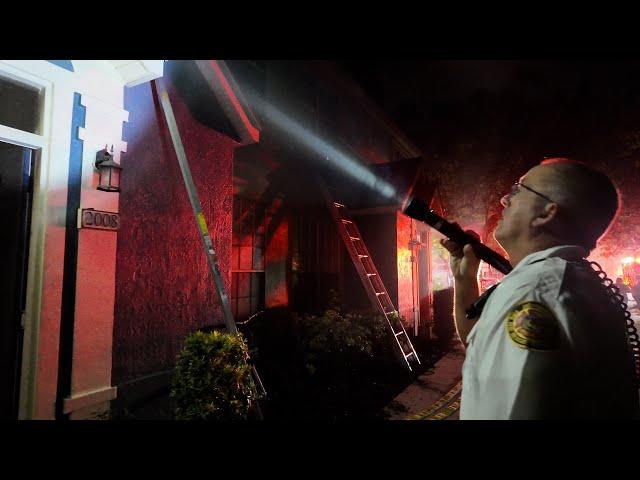 Jacksonville Fire Rescue Department aggressively extinguishes an apartment fire