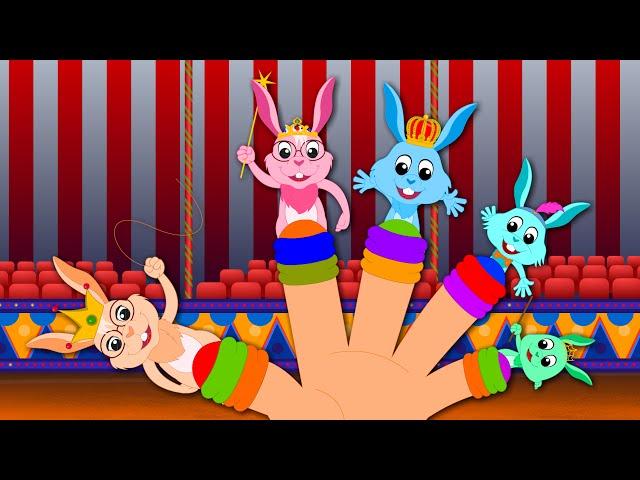 Rabbit finger family nursery rhyme with lyrics for toddlers | Kids songs