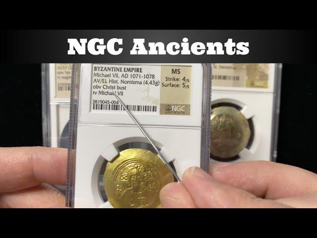 NGC Ancient coins - how to read the label - gold coins, curved coins