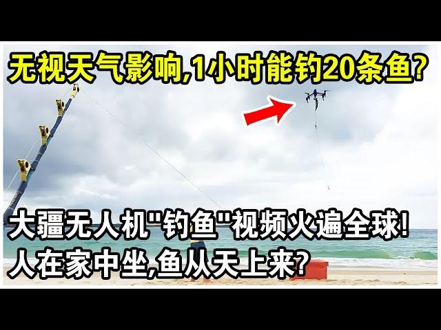 無視天氣影響，1小時能釣20條魚？大疆無人機“釣魚”視頻火遍全球！網友驚呼：人在家中坐，魚從天上來？