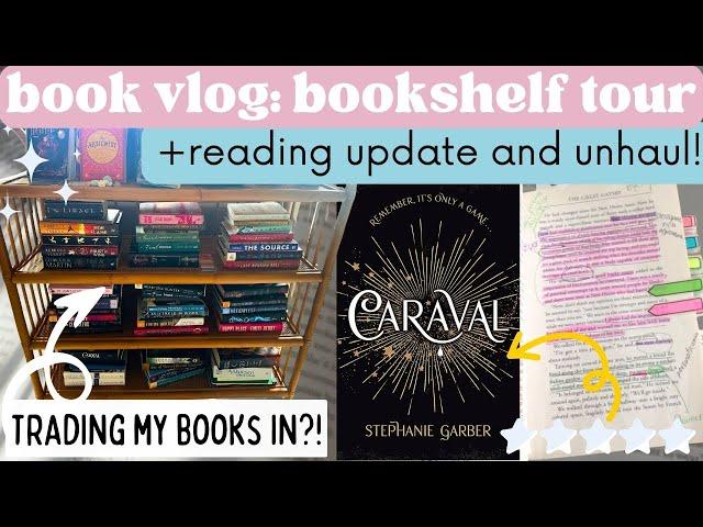 BOOK VLOG: BOOKSHELF TOUR, READING UPDATE, AND UNHAUL MY BOOKS WITH ME! 🩵 #booktube #reading #books