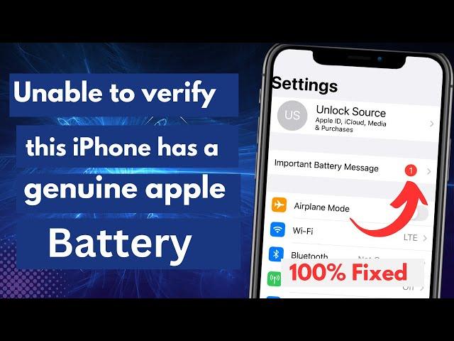 Important Battery Message iPhone 11/12/13/14 Pro Max | iPhone X Xs Max XR/ iPhone 6/6s/ 7/8 Plus Fix