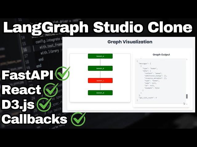 LangGraph Studio Clone - How to use Callbackhandlers, FastAPI & React + D3.js to build it (PoC)