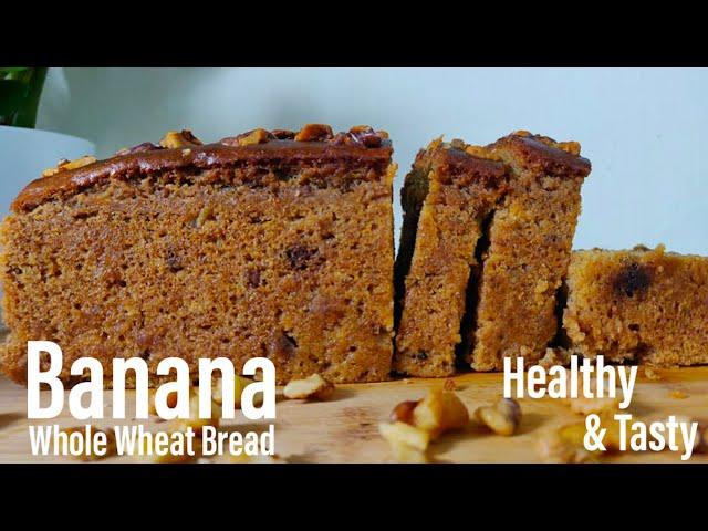 HEALTHY whole wheat banana bread | EGGLESS moist BANANA BREAD | Best Bites