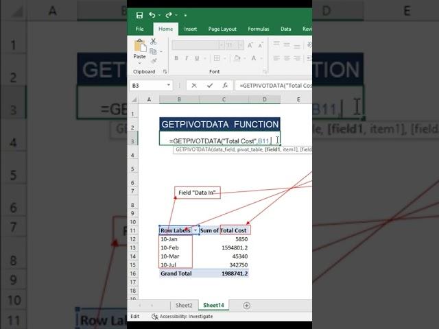 GETPIVOTDATA - PIVOT TABLE