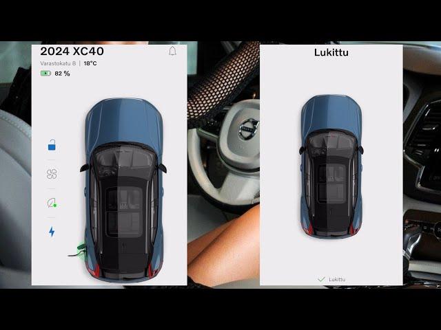 Volvo app ja ovien lukitus (Volvo XC40 AWD 2024) #mmtosähköauto