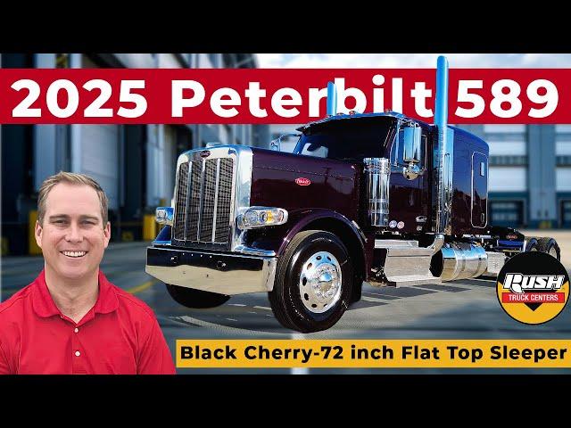 AVAILABLE NOW – Black Cherry 2025 Peterbilt 589 with 72 inch Flat Top Sleeper