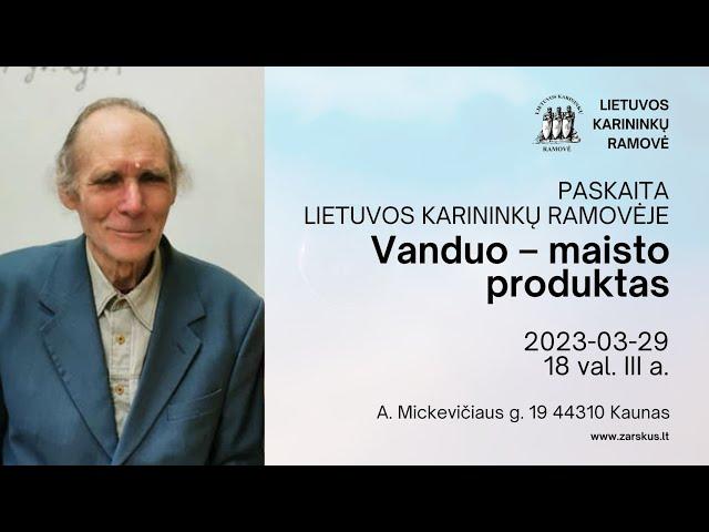 Aleksandras Žarskus "Vanduo - maisto produktas"