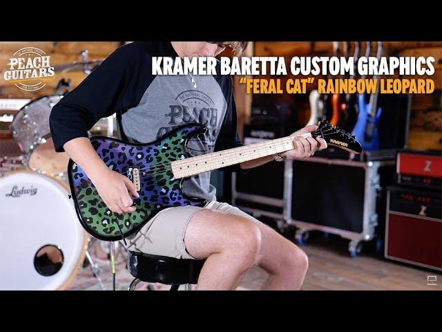 No Talking...Just Tones | Kramer Baretta Custom Graphics "Feral Cat" Rainbow Leopard